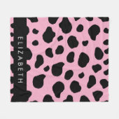 Kuh-Druck, Kuh-Spots, rosa Kuh, Ihr Name Fleecedecke (Vorderseite (Horizontal))