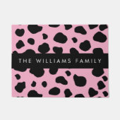 Kuh-Druck, Kuh-Spots, rosa Kuh, Ihr Name Fußmatte (Vorderseite)