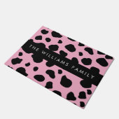 Kuh-Druck, Kuh-Spots, rosa Kuh, Ihr Name Fußmatte (Schrägansicht)