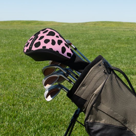 Kuh-Druck, Kuh-Spots, rosa Kuh, Ihr Name Golf Headcover (In SItu)