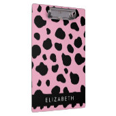 Kuh-Druck, Kuh-Spots, rosa Kuh, Ihr Name Klemmbrett (Rechts)