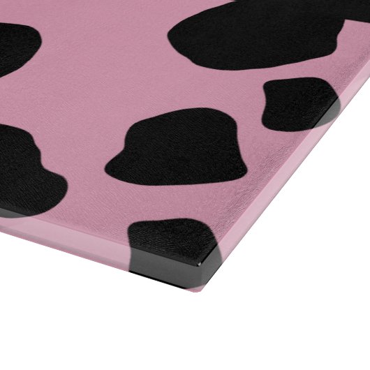 Kuh-Druck, Kuh-Spots, rosa Kuh, Ihr Name Schneidebrett (Ecke)