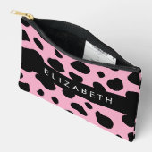 Kuh-Druck, Kuh-Spots, rosa Kuh, Ihr Name Zubehörtasche (Offen)