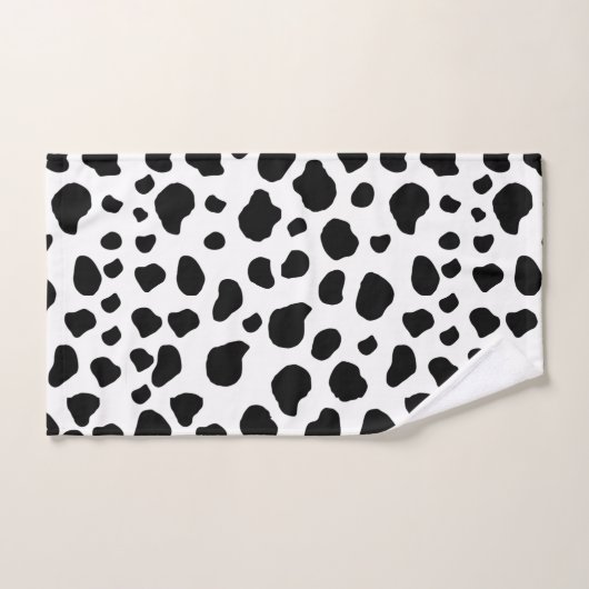 Kuh-Druck, Kuhmuster, Kuh-Spots, schwarz-weiß Badhandtuch Set (Handtuch)
