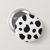 Kuh-Druck, Kuhmuster, Kuh-Spots, schwarz-weiß Button (Vorne & Hinten)
