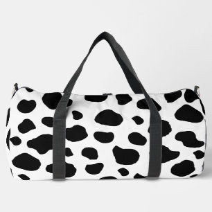 Kuh-Druck, Kuhmuster, Kuh-Spots, schwarz-weiß Duffle Bag