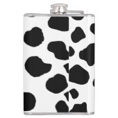 Kuh-Druck, Kuhmuster, Kuh-Spots, schwarz-weiß Flachmann (Rückseite)