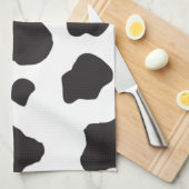 Kuh-Druck, Kuhmuster, Kuh-Spots, schwarz-weiß Geschirrtuch (Viertel Falte)