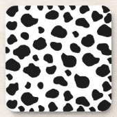 Kuh-Druck, Kuhmuster, Kuh-Spots, schwarz-weiß Getränkeuntersetzer (Vorderseite)