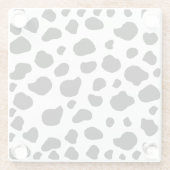 Kuh-Druck, Kuhmuster, Kuh-Spots, schwarz-weiß Glasuntersetzer (Rückseite)