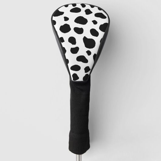 Kuh-Druck, Kuhmuster, Kuh-Spots, schwarz-weiß Golf Headcover (Vorderseite)