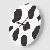Kuh-Druck, Kuhmuster, Kuh-Spots, schwarz-weiß Große Wanduhr (Winkel)