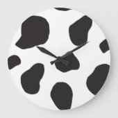 Kuh-Druck, Kuhmuster, Kuh-Spots, schwarz-weiß Große Wanduhr (Vorderseite)