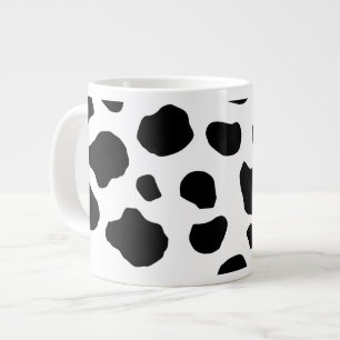 Kuh-Druck, Kuhmuster, Kuh-Spots, schwarz-weiß Jumbo-Tasse