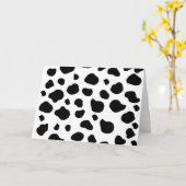 Kuh-Druck, Kuhmuster, Kuh-Spots, schwarz-weiß Karte (Gelbe Blume)