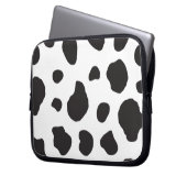 Kuh-Druck, Kuhmuster, Kuh-Spots, schwarz-weiß Laptopschutzhülle (Vorderseite Links)