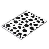 Kuh-Druck, Kuhmuster, Kuh-Spots, schwarz-weiß Notizblock (Linke Seite)