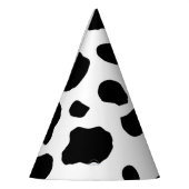Kuh-Druck, Kuhmuster, Kuh-Spots, schwarz-weiß Partyhütchen (Links)