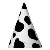 Kuh-Druck, Kuhmuster, Kuh-Spots, schwarz-weiß Partyhütchen (Rechts)