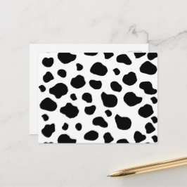 Kuh-Druck, Kuhmuster, Kuh-Spots, schwarz-weiß Postkarte