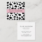 Kuh-Druck, Kuhmuster, Kuh-Spots, schwarz-weiß Quadratische Visitenkarte (Vorne/Hinten)