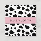 Kuh-Druck, Kuhmuster, Kuh-Spots, schwarz-weiß Quadratische Visitenkarte (Vorderseite)