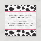 Kuh-Druck, Kuhmuster, Kuh-Spots, schwarz-weiß Quadratische Visitenkarte (Rückseite)