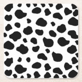 Kuh-Druck, Kuhmuster, Kuh-Spots, schwarz-weiß Rechteckiger Pappuntersetzer (Vorderseite)