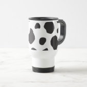 Kuh-Druck, Kuhmuster, Kuh-Spots, schwarz-weiß Reisebecher (VorderseiteRechts)