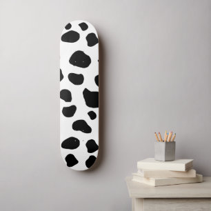 Kuh-Druck, Kuhmuster, Kuh-Spots, schwarz-weiß Skateboard