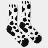 Kuh-Druck, Kuhmuster, Kuh-Spots, schwarz-weiß Socken (Rechts)