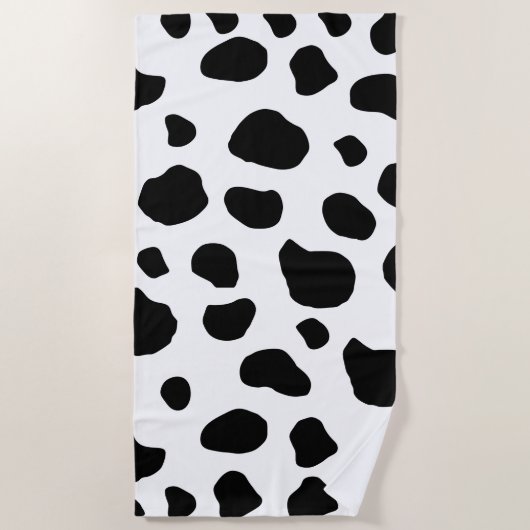 Kuh-Druck, Kuhmuster, Kuh-Spots, schwarz-weiß Strandtuch (Vorderseite)