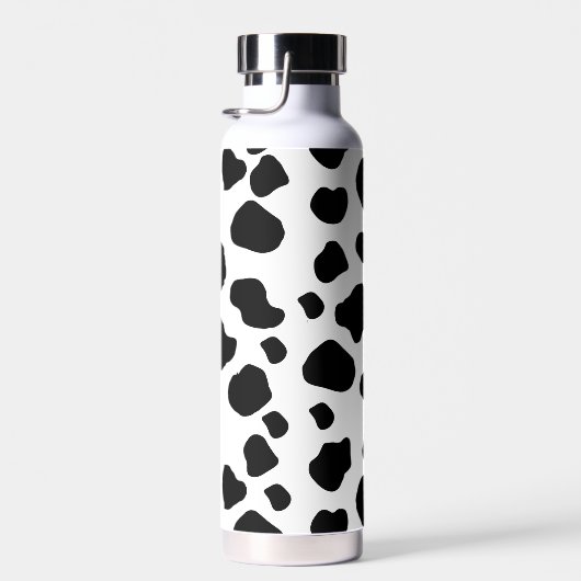 Kuh-Druck, Kuhmuster, Kuh-Spots, schwarz-weiß Trinkflasche (Rechts)