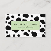 Kuh-Druck, Kuhmuster, Kuh-Spots, schwarz-weiß Visitenkarte (Vorderseite)