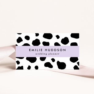 Kuh-Druck, Kuhmuster, Kuh-Spots, schwarz-weiß Visitenkarte