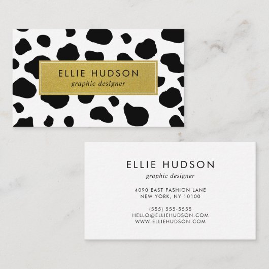 Kuh-Druck, Kuhmuster, Kuh-Spots, schwarz-weiß Visitenkarte (Vorne/Hinten)
