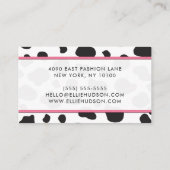 Kuh-Druck, Kuhmuster, Kuh-Spots, schwarz-weiß Visitenkarte (Rückseite)