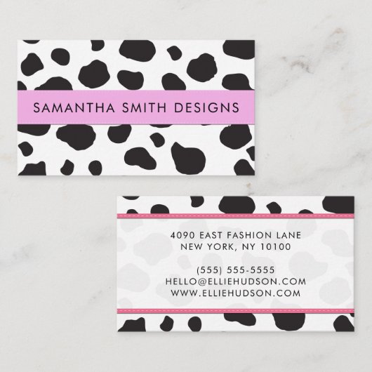 Kuh-Druck, Kuhmuster, Kuh-Spots, schwarz-weiß Visitenkarte (Vorne/Hinten)
