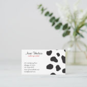 Kuh-Druck, Kuhmuster, Kuh-Spots, schwarz-weiß Visitenkarte (Stehend Vorderseite)