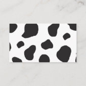 Kuh-Druck, Kuhmuster, Kuh-Spots, schwarz-weiß Visitenkarte (Rückseite)