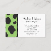 Kuh-Druck, Kuhmuster, Kuh-Spots, Tierdruck Visitenkarte (Rückseite)