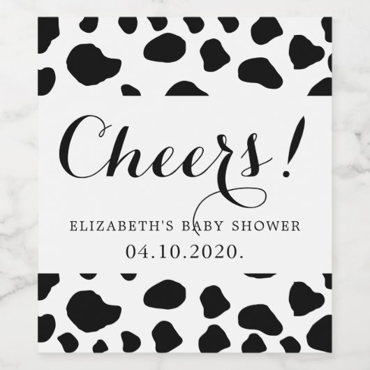 Kuh-Druck, Kuhstrümpfe, Schwarz und Weiß, Babydusc Weinetikett (Einzelnes Label)