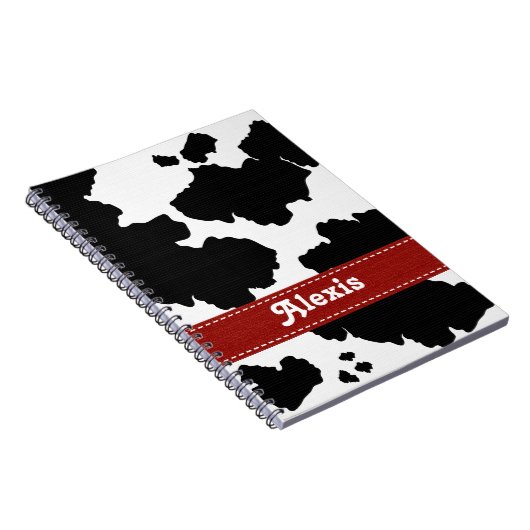 Kuh-Druck-Notizbuch-Zeitschriften-Rot-Band Notizblock (Rechte Seite)