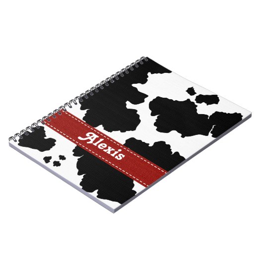 Kuh-Druck-Notizbuch-Zeitschriften-Rot-Band Notizblock (Linke Seite)