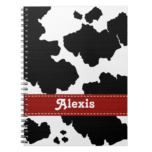 Kuh-Druck-Notizbuch-Zeitschriften-Rot-Band Notizblock (Vorderseite)