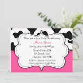 Kuh-Druck-Rosa Invitaiton Einladung (Stehend Vorderseite)