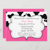 Kuh-Druck-Rosa Invitaiton Einladung (Vorne/Hinten)