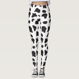 Kuh druckt schwarz-weiße Yogahose Leggings