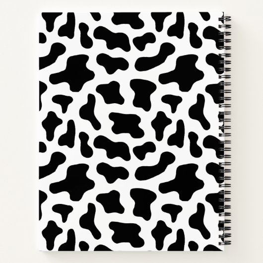 Kuh druckt Schwarzweiß-Individuelle Name Notizblock (Rückseite)