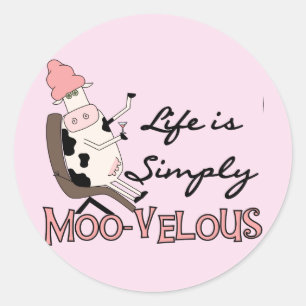 Kuh einfach moovelous Tshirts und Geschenke Runder Aufkleber